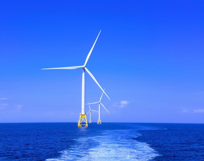 wind power turbine in the sea