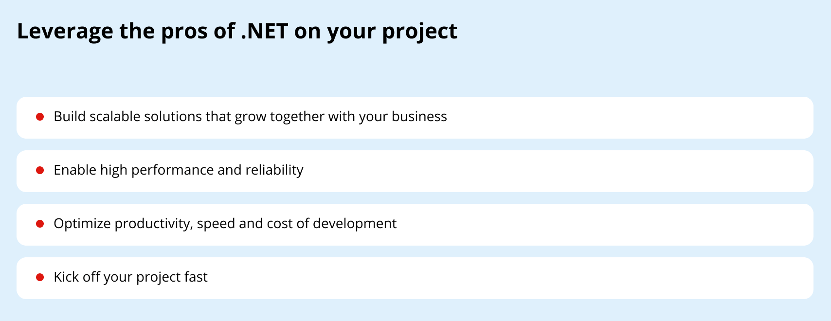 .NET advantages for business